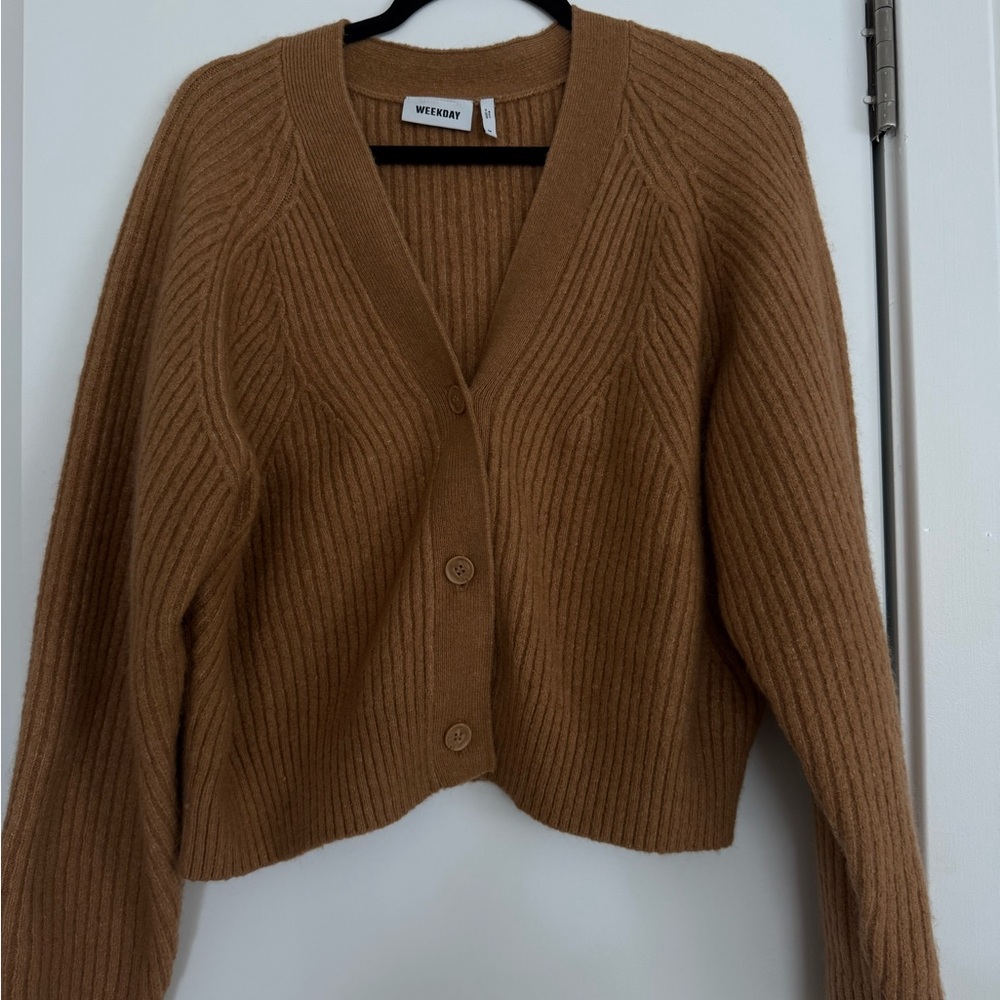 Weekday Women's tan cardigan